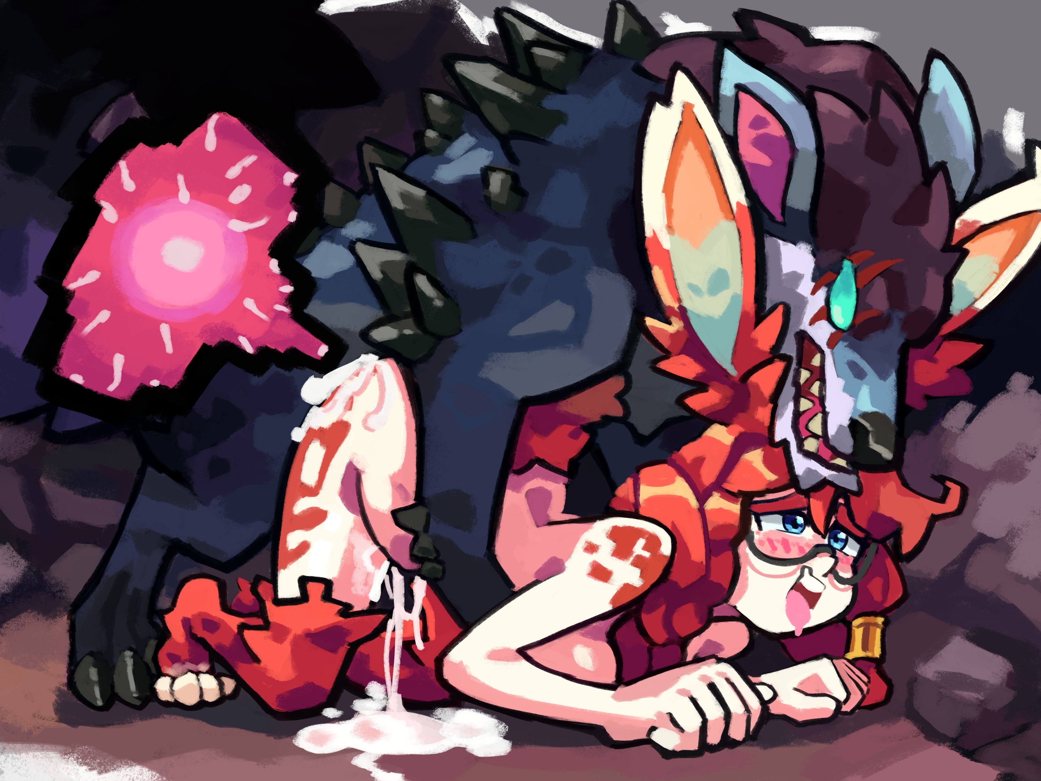 all fours, aurora (league of legends), beastiality, bestiality impregnation, blue eyes, blush, breeding, canid on humanoid, canine on humanoid, cum, cum in pussy, cum inside, dog, doggy style, doggystyle, female on feral, feral, feral on female, feral on humanoid, feral penetrating, feral penetrating humanoid, glasses, humanoid on feral, impregnation, interspecies, interspecies impregnation, knot, knotted penis, league of legends, loving it, lu blu, mounted, murk wolf, orgasm, orgasm face, pale-skinned female, vaginal penetration, wolf, zoophilia