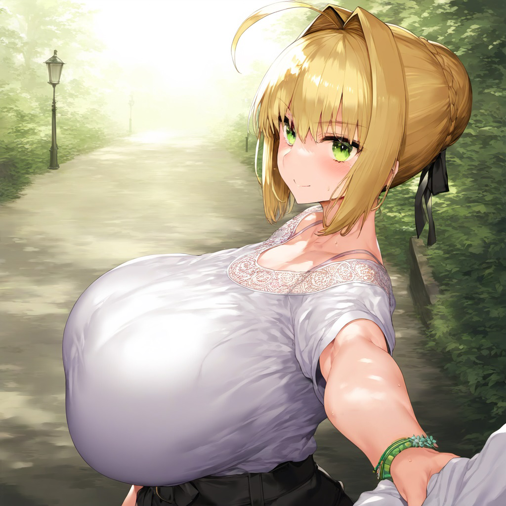 ai_generated big_breasts blonde_hair date fate_(series) nero_claudius_(fate) plusmolfa