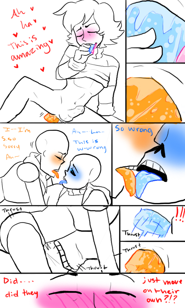 anal anal_sex blowjob comic_page detachable_penis frisk licking male male_only nsfwshamecave papyrus sans undertale