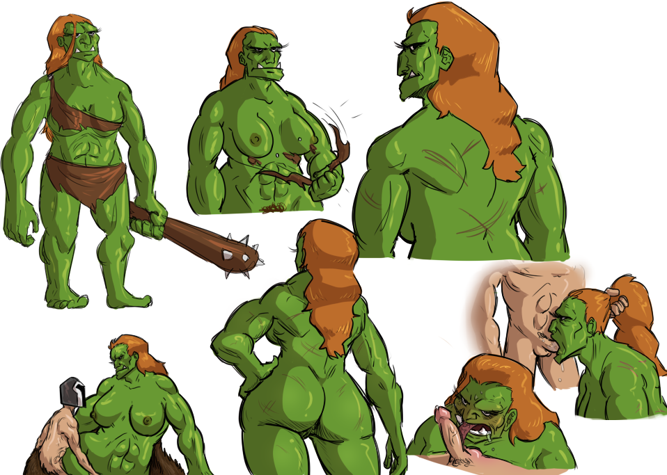 ass big_ass big_butt blowjob blowjob_face blush blushing_at_partner buff buff_female female green_body green_skin half-dressed half_naked human_male interspecies jonathan1234 licking licking_penis light-skinned_male light_skin looking_at_viewer male muscular_female orc orc_female original original_character partially_clothed partially_nude pulling_hair tough_girl