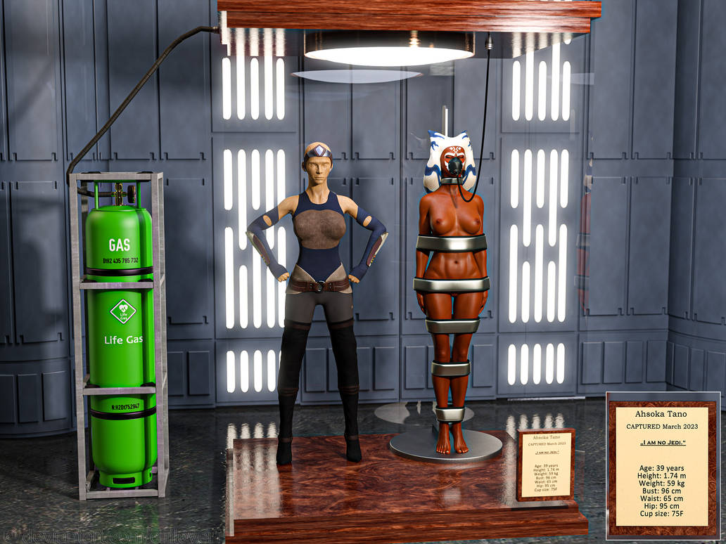 3d ahsoka_tano bondage bound bound_arms bound_legs cirilover1 completely_nude completely_nude_female female female_only mannequin nude nude_female orange_skin star_wars tagme trophy_case