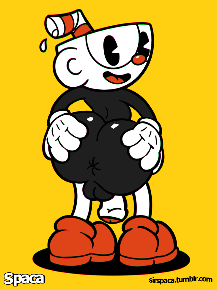 1boy anus ass backsack balls cuphead cuphead_(game) looking_at_viewer looking_back male male_only solo spaca spread_anus spread_ass spreading testicles