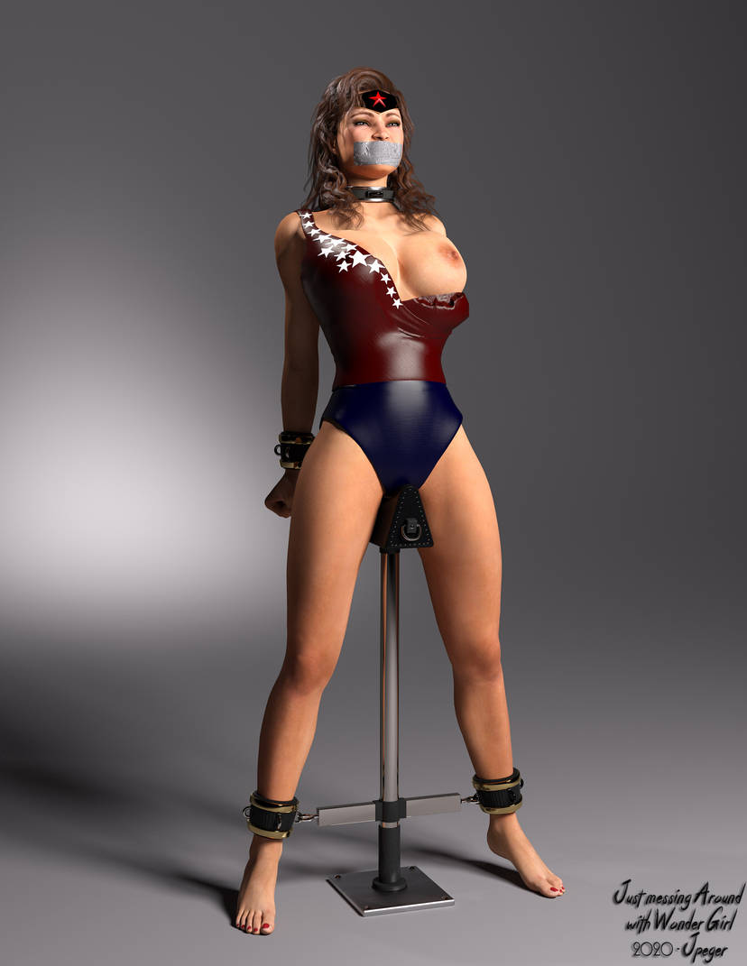 3d arms_behind_back bondage bound bound_ankles bound_wrists dc dc_comics gag gagged tape_gag thejpeger wonder_woman wonder_woman_(series)