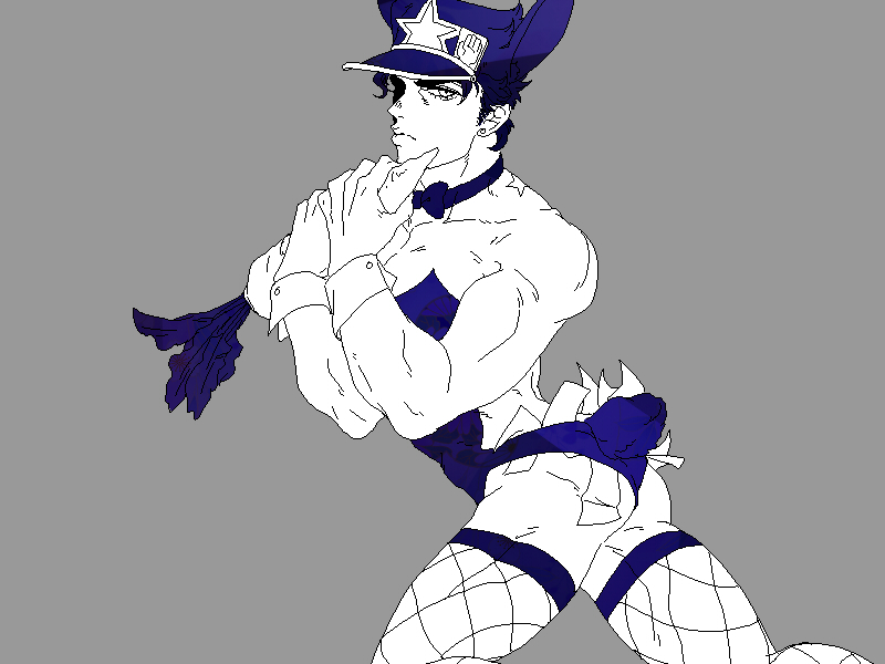 1boy bunny_boy bunny_ears bunny_tail bunnysuit carrot holding_carrot joestar_birthmark jojo's_bizarre_adventure jotaro_kujo less_end male male_only solo