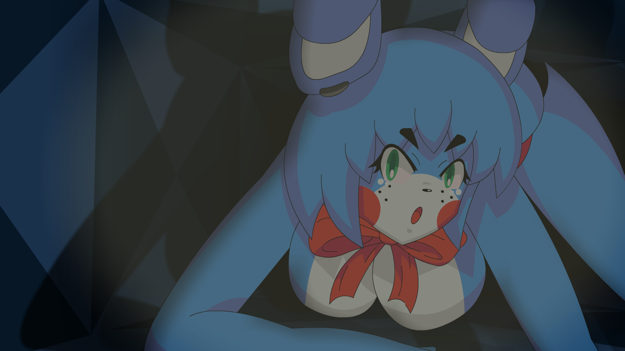 breasts, female, five nights at freddy's, five nights in anime, large breasts, looking at viewer, mairusu-paua, rule 63, solo, toy bonnie (fnaf)