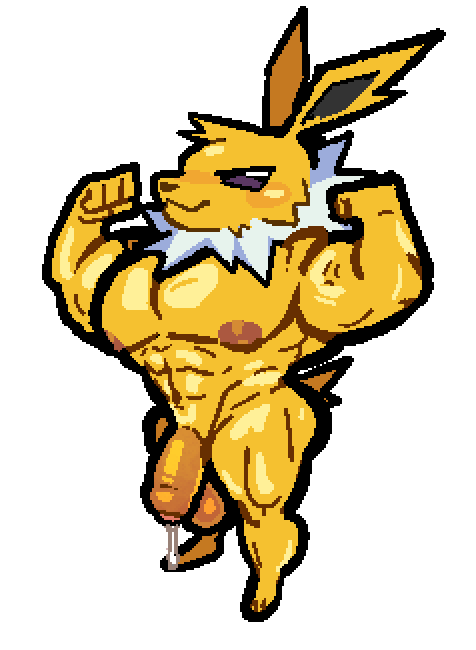 2024 3_toes abs anthro balls big_penis bodily_fluids cum cum_drip cum_dripping_from_penis cum_string darkened_genitalia dripping eeveelution feet flaccid flexing flexing_bicep flexing_both_biceps flexing_muscles foreskin fur generation_1_pokemon genital_fluids genitals glans jolteon leaking_cum male mane milkvislon muscular muscular_anthro muscular_male navel nintendo nipples nude orange_nipples penis pink_glans pokemon pokemon_(species) purple_eyes simple_background solo solo_male standing thick_penis toes unretracted_foreskin vein white_background white_mane yellow_balls yellow_body yellow_foreskin yellow_fur yellow_penis