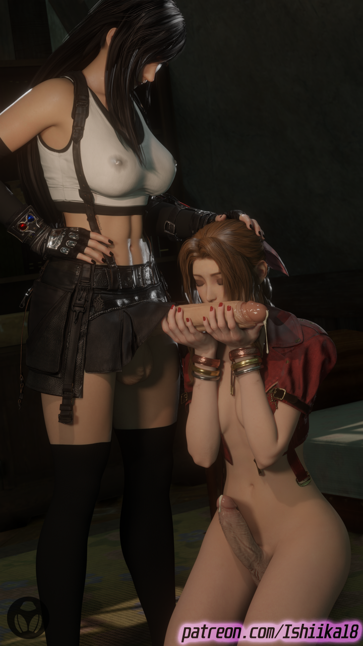 2futas 3d aerith_gainsborough balls big_balls big_breasts big_penis big_thighs blender blender_(software) blender_eevee closed_eyes cock_worship cum cum_drip dick_on_face dick_worship final_fantasy final_fantasy_vii final_fantasy_vii_rebirth final_fantasy_vii_remake futa_on_futa futa_only futa_sans_balls futanari ishiika18 kissing_penis kneeling large_penis medium_breasts on_knees on_side penis_worship precum precum_drip precum_on_penis precum_string tifa_lockhart worship