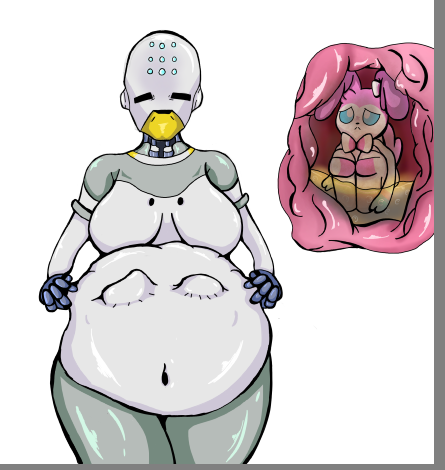 eaten eeveelution fat female female_pred mondatta nekovin overwatch overwatch_2 pikachu_mostacho pokemon pokemon_(species) pokemon_xy robot stdl sylveon vore vore_belly zenyatta