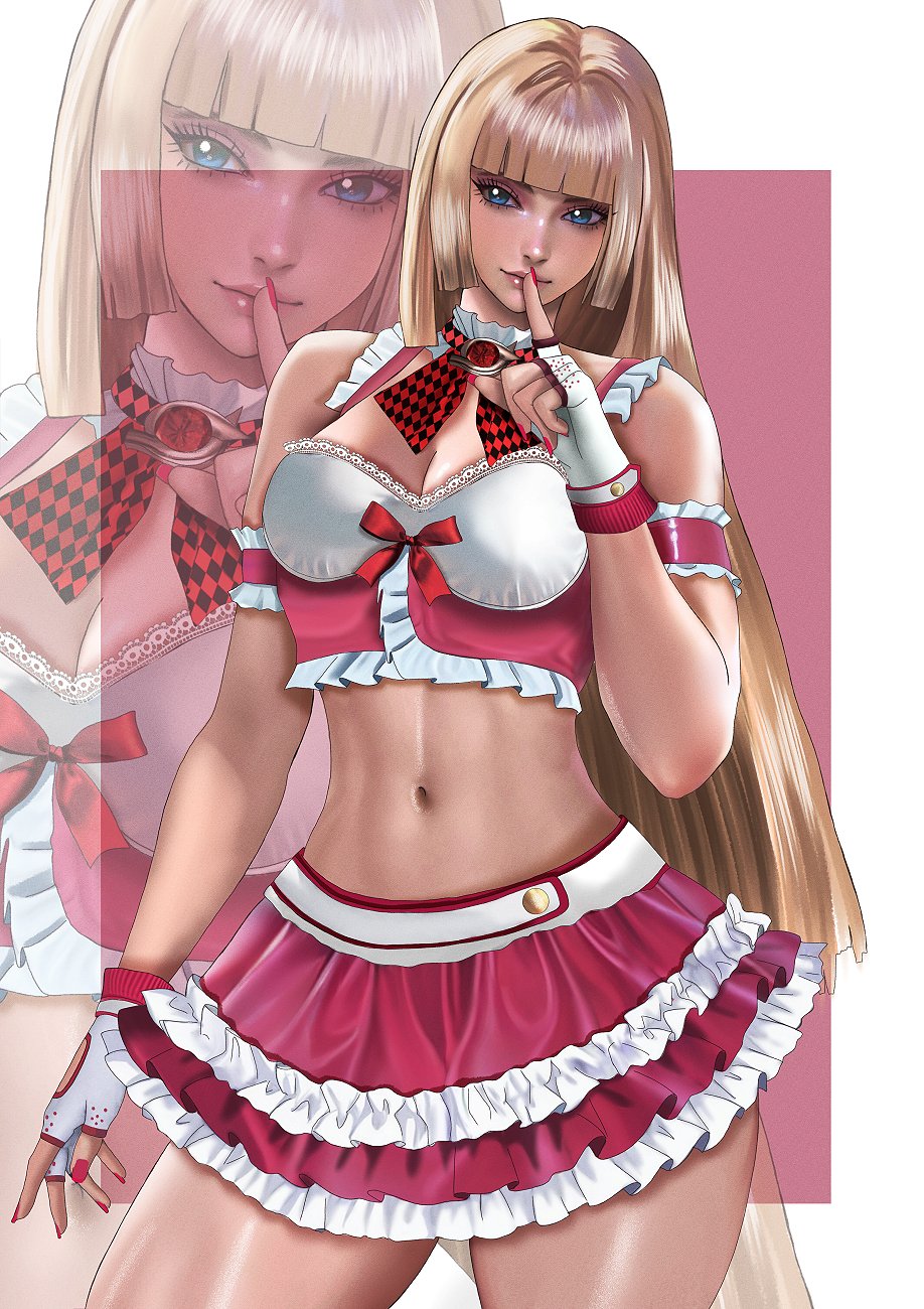 1girls big_ass big_breasts blonde_hair emilie_de_rochefort female female_only kittymiya midriff miniskirt navel tekken tekken_8 thick_thighs