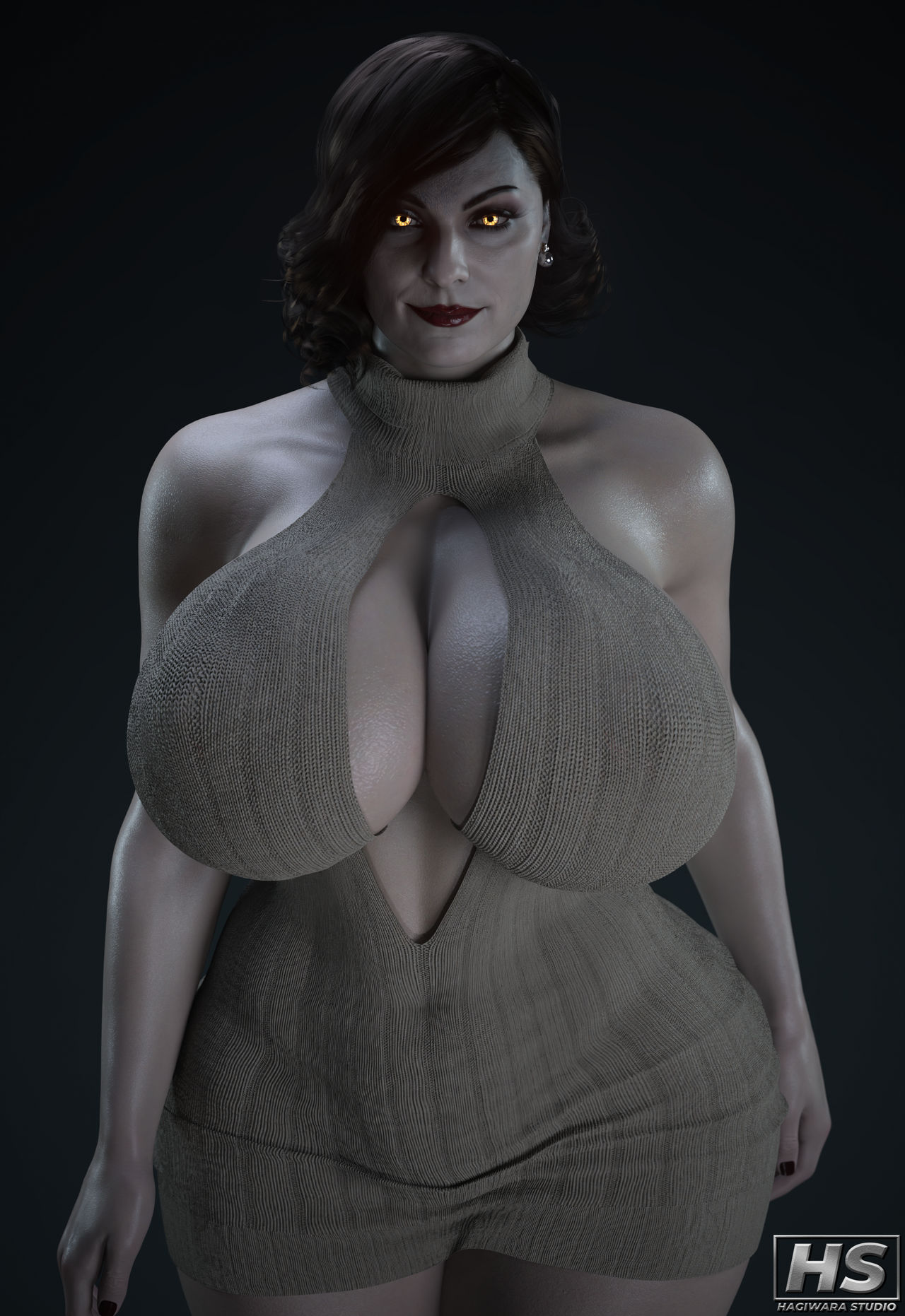 1girls, 3d, alcina dimitrescu, ass, big ass, big breasts, big thighs, breasts, bust, busty, capcom, chest, curvaceous, curvy, curvy figure, female, female only, giantess, hagiwara studio, hips, hourglass figure, huge ass, huge breasts, huge thighs, large ass, large breasts, large female, large thighs, legs, light skin, light-skinned female, mature, mature female, milf, mini giantess, pale skin, pale-skinned female, resident evil, resident evil 8: village, slim waist, tall female, thick, thick hips, thick legs, thick thighs, thighs, virgin killer sweater, voluptuous, waist, wide hips, wide thighs