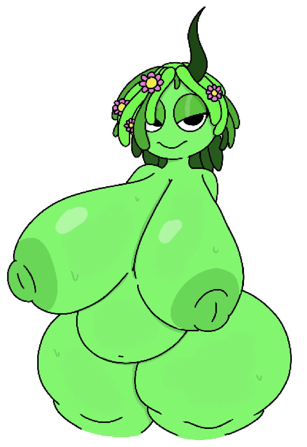 1girls big_breasts big_breasts big_thighs black_eyes breasts bulge female flirting flirting_look flirting_with_viewer green_body green_hair green_nipples green_skin hips nude nude_female smile solo solo_female solo_focus sprunki theslashfive thick_thighs twitter_username vineria_(sprunki) voluptuous voluptuous_female white_background wide_hips