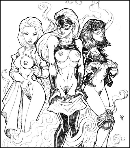 1990s 1998 20th_century 3girls arrowette cassie_sandsmark cissie_king dc_comics female female_only greta_hayes monochrome secret secret_(dc) superheroine tcatt wonder_girl wonder_woman_(series) young_justice