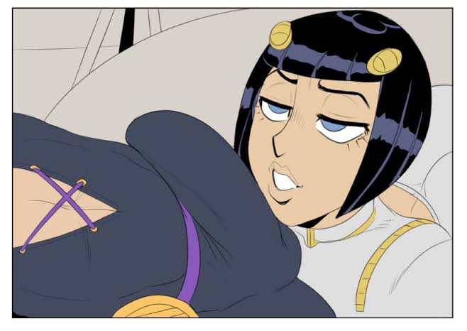 bruno buccellati, bulge, detnox, jojo's bizarre adventure, leone abbacchio, looking up, male, male only, male/male, pressed against, smile, vento aureo
