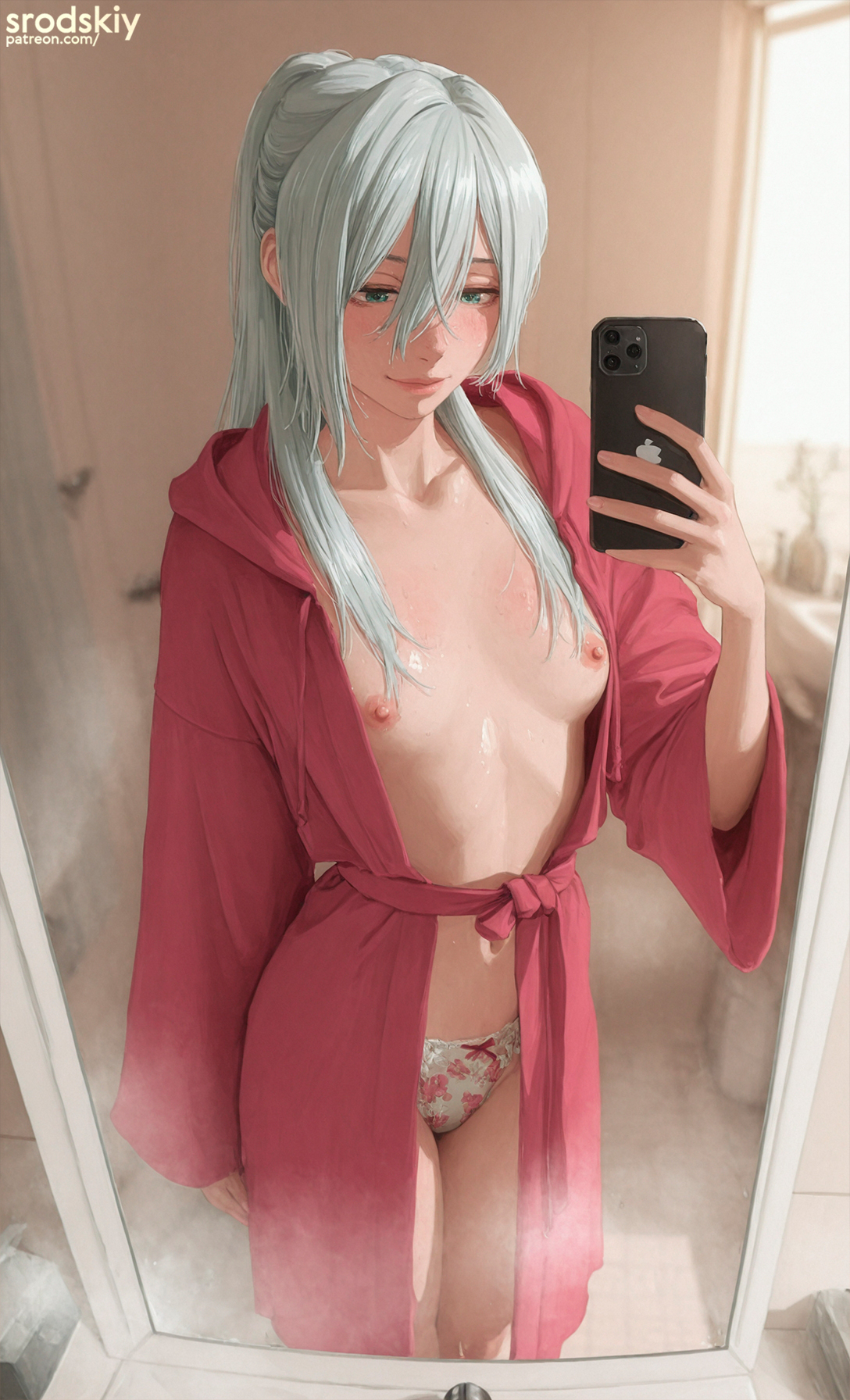 1girls, ai generated, cute, female, flat chest, floral print, hentai, horny, hoshina subaru, kaoru hana wa rin to saku, mirror selfie, panties, robe, schoolgirl, selfie, small breasts, solo, srodskiy, tagme, tall, tall female, taller female, teen girl, teenage girl, teenager, topless, vulgar