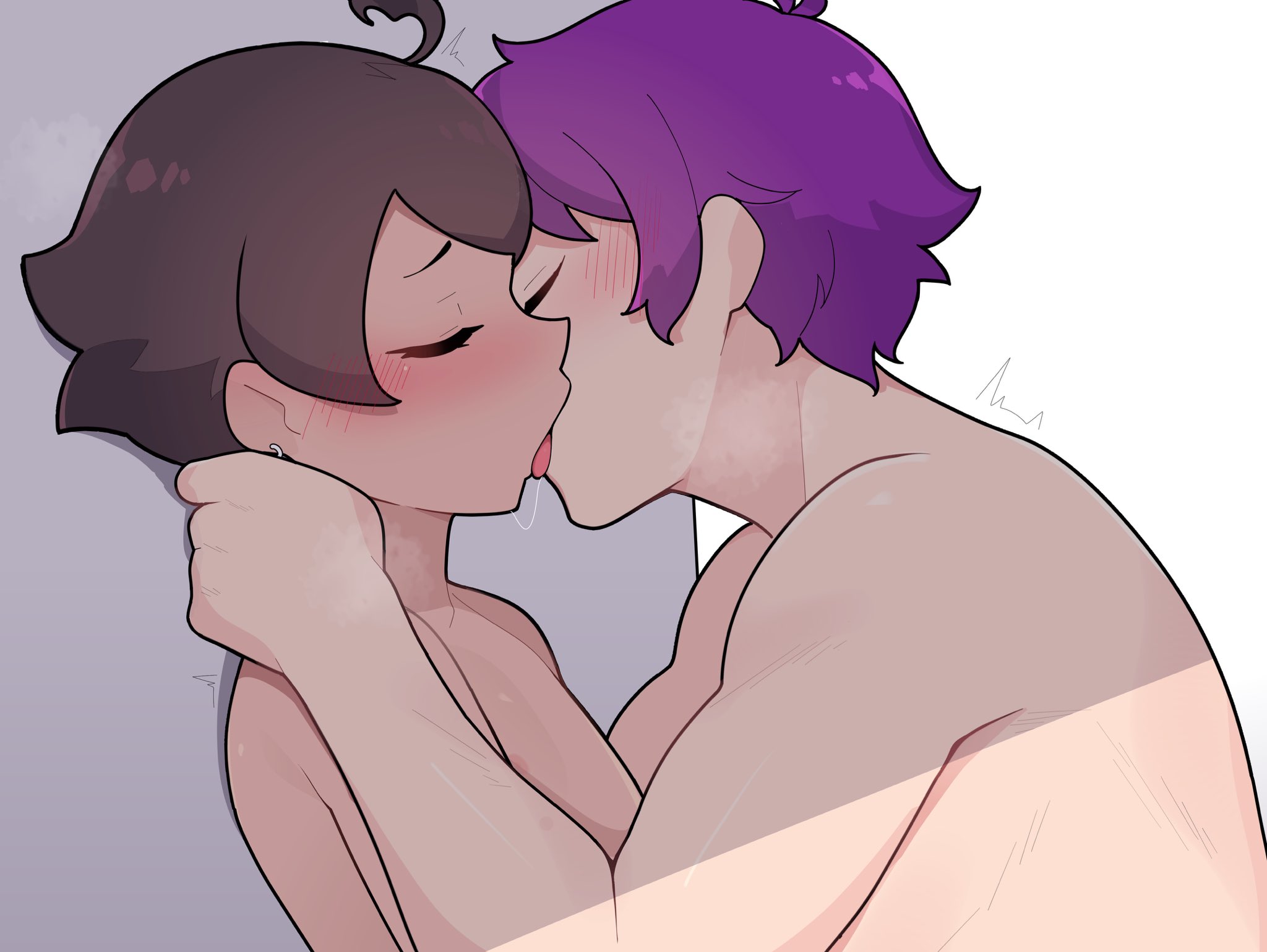 2boys, blush, blushing, closed eyes, femboy, french kiss, french kissing, gay, gay domination, gay kissing, gay male, gay sex, happy sex, hug, hugging, kissing, light skin, light-skinned male, male, male only, nude, nude male, oc, original, original characters, roixy, roixy nsfw, side view, tagme, tongue, tongue out, yaoi