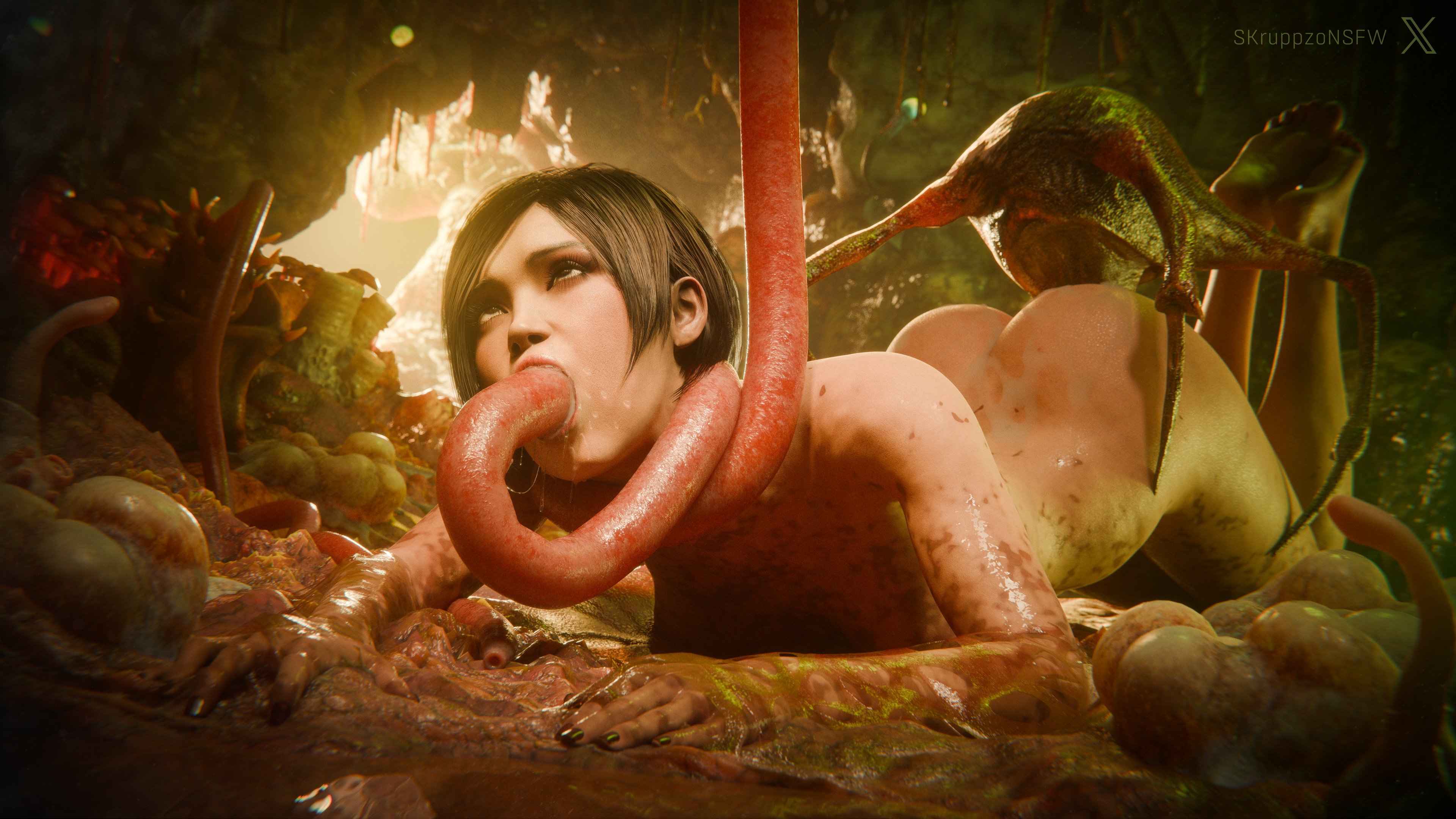 1girls, 3d, ada wong, ahe gao, alien, asian female, ass up, ass up face down, barefoot, breasts, breeding, cave, cum in mouth, cum in pussy, dark hair, defeated, detailed background, doggy style, double penetration, drooling, eyes rolling back, fast headcrab (half-life 2), female, from behind, half-life (series), half-life 2, headcrab, headcrab (half-life series), helpless, interspecies, legs up, monster, monster on female, nude, open mouth, oral, oral penetration, parasite, penetration, realistic, resident evil, restrained, schwarz kruppzo, short hair, slime, slimy, spitroast, tentacle, vaginal penetration, valve corporation