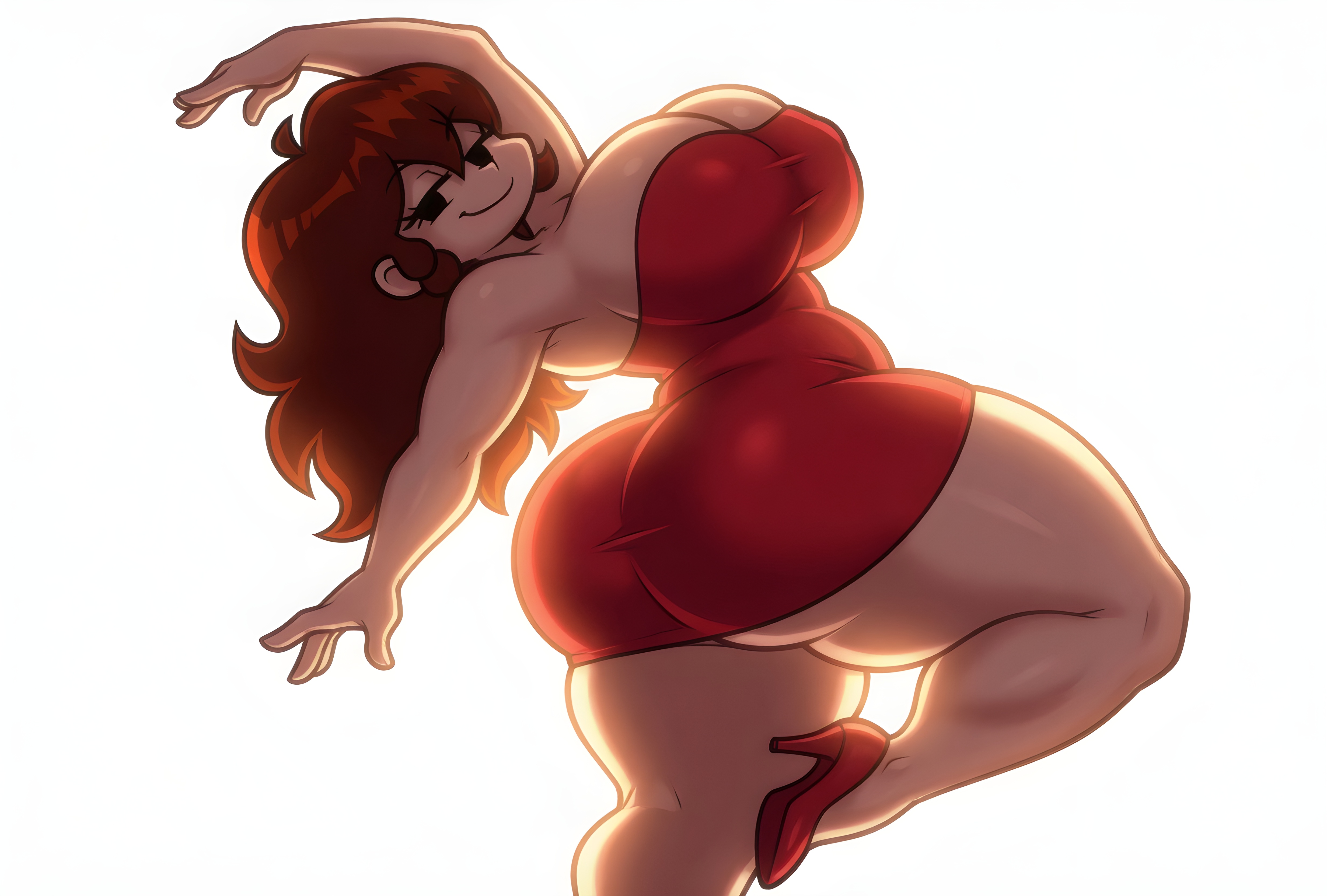, 1female, 1girls, accurate art style, ai generated, ass, auburn hair, bedroom eyes, big ass, big breasts, big butt, brasil louco, breasts, bubble ass, bubble butt, chubby, clothed, clothed female, curvaceous, curvy, curvy body, curvy figure, cute, dominant, dominant female, fat ass, fat butt, female, female only, friday night funkin, full body, full clothed, fully clothed, girlfriend (friday night funkin), high heels, huge breasts, large ass, large breasts, looking at viewer, milf body, seducing, seducing viewer, seductive, seductive look, seductive pose, seductive smile, sexy, sexy body, sexy pose, shortstack, simple background, solo, solo female, solo focus, tagme, teen, teen girl, teenage girl, teenager, thick, thick ass, thick body, thick butt, thick calves, thick legs, thick thighs, tight clothing, tight dress, voluptuous, voluptuous body, voluptuous female, white background