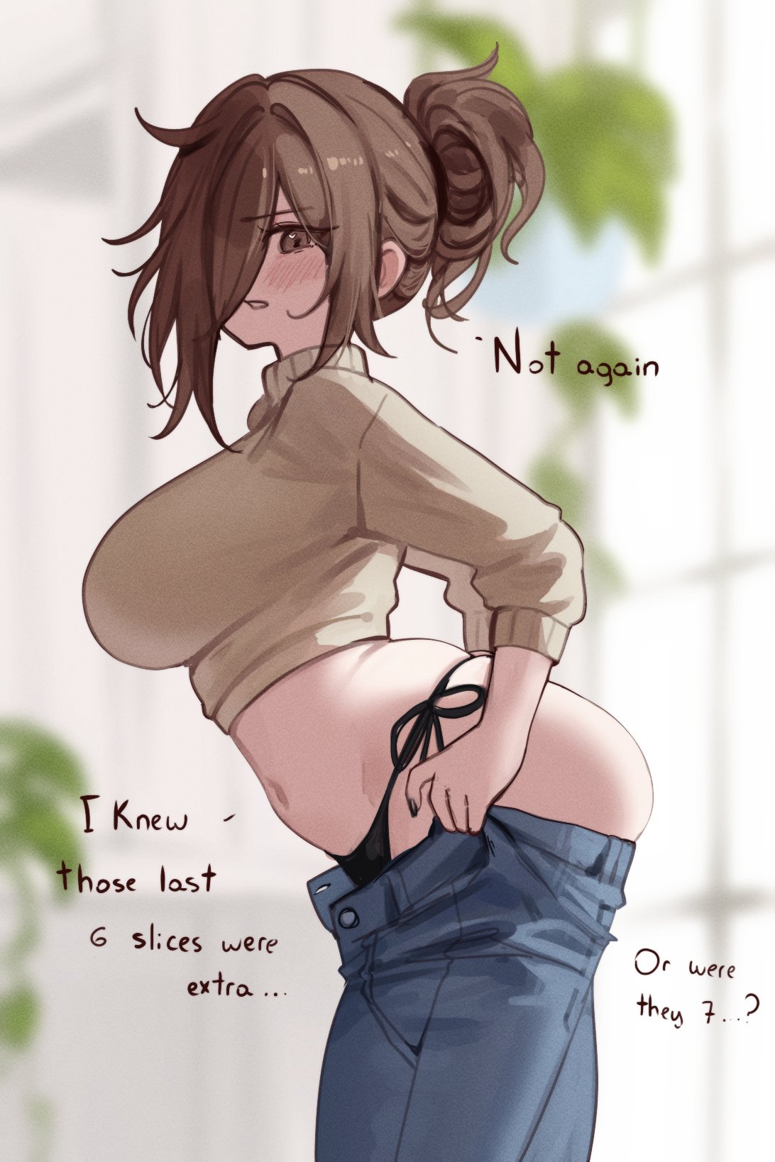 1girls, 67 (meme), breasts, english text, female, female focus, female only, indie virtual youtuber, large breasts, light skin, light-skinned female, original, sky (skyaboveme), skyaboveme, solo, text, thick thighs, thighs, virtual youtuber, wide hips