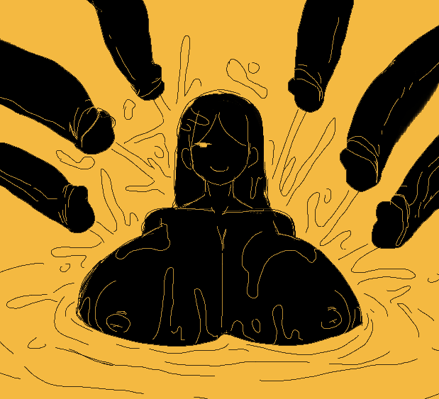 1girl, 1girls, 6boys, 6boys1girl, cock, cocks, cum, cum all over, cum bath, cum everywhere, cum flood, cum flooding, cumming, goon, gooning, hyper, hyper breasts, hyper penis, lewdicrousart, milk, milking cum, milking penis, multiple penises, nut, penis, penises, penises everywhere, semen, tagme, tagme (character), zephala