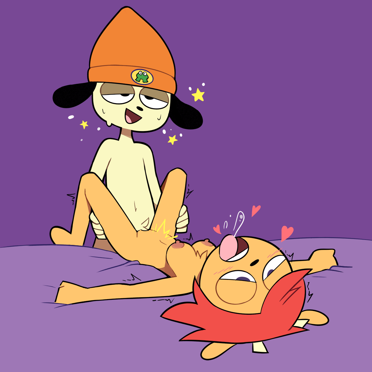 1boy 1girls 2019 adult_and_teenager ahe_gao animal_ears breasts duo female fur furry hat lammy_lamb male miscon nipples parappa parappa_the_rapper red_hair sex simple_background smile tagme tongue tongue_out um_jammer_lammy vaginal_penetration