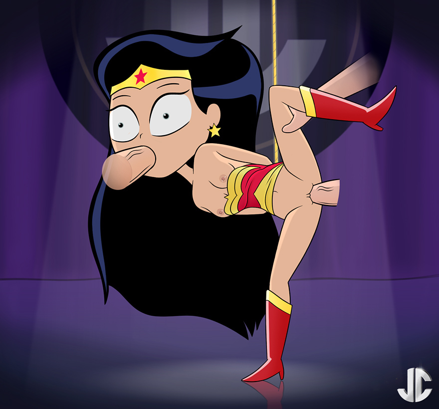 1girls black_hair bondage boots breasts dc_comics disembodied_penis double_penetration earring fellatio female holding_leg jcdw lasso_of_truth legs_up long_hair nipples oral penis pussy restrained shirt_pull spitroast standing_on_one_leg sucking surprised teen_titans teen_titans_go tiara vaginal_penetration wonder_woman wonder_woman_(series)