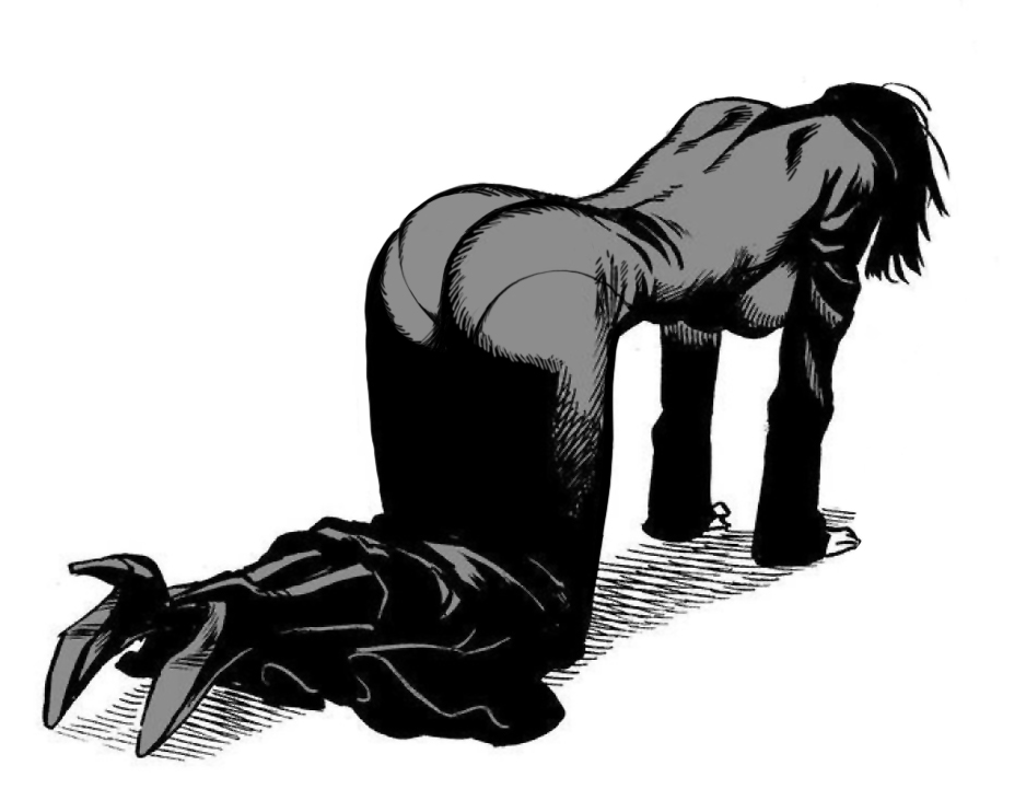 all fours, ass, big ass, boots, breasts, dress, female, female only, fubuki (one-punch man), heels, high heel boots, high heels, huge ass, large breasts, leather boots, monochrome, official art, one-punch man, pantylines, solo, thigh boots, thigh highs, thighhighs, thighs