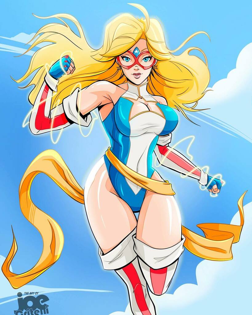 1girls blonde_hair blue_eyes breasts charlotte_vanders jcritellijr kamen_america kamen_america_(series) superheroine thighs