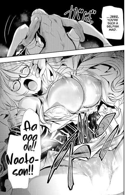 1boy 1girls cumming_in_pussy english_text female frieda_(isekai_ntr) maid_outfit male monochrome sex shinyuu_no_onna_wo_saikyou_skill_de_otosu_houhou text