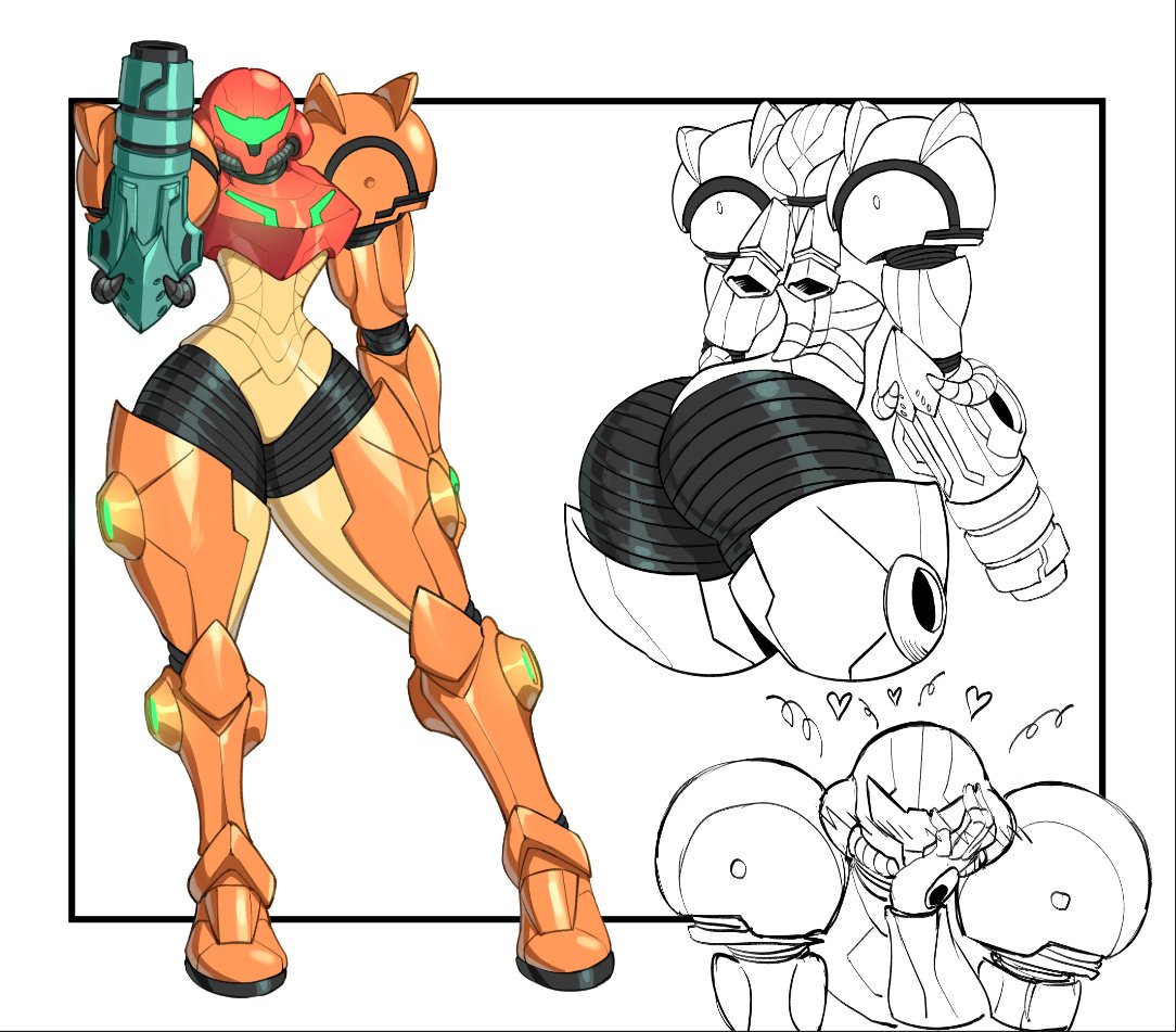 1girls armor armored_samus ass big_ass big_butt blush dat_ass female female_only helmet helmet_with_visor metroid mossy_(artist) nintendo power_armor power_suit samus_aran solo tagme varia_suit varia_suit_helmet video_games wide_hips