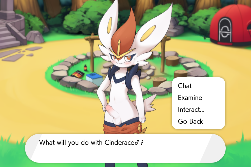 erection furry male_cinderace nintendo penis pocket_campfire pokemon pokemon_(species) solo solo_male white_fur