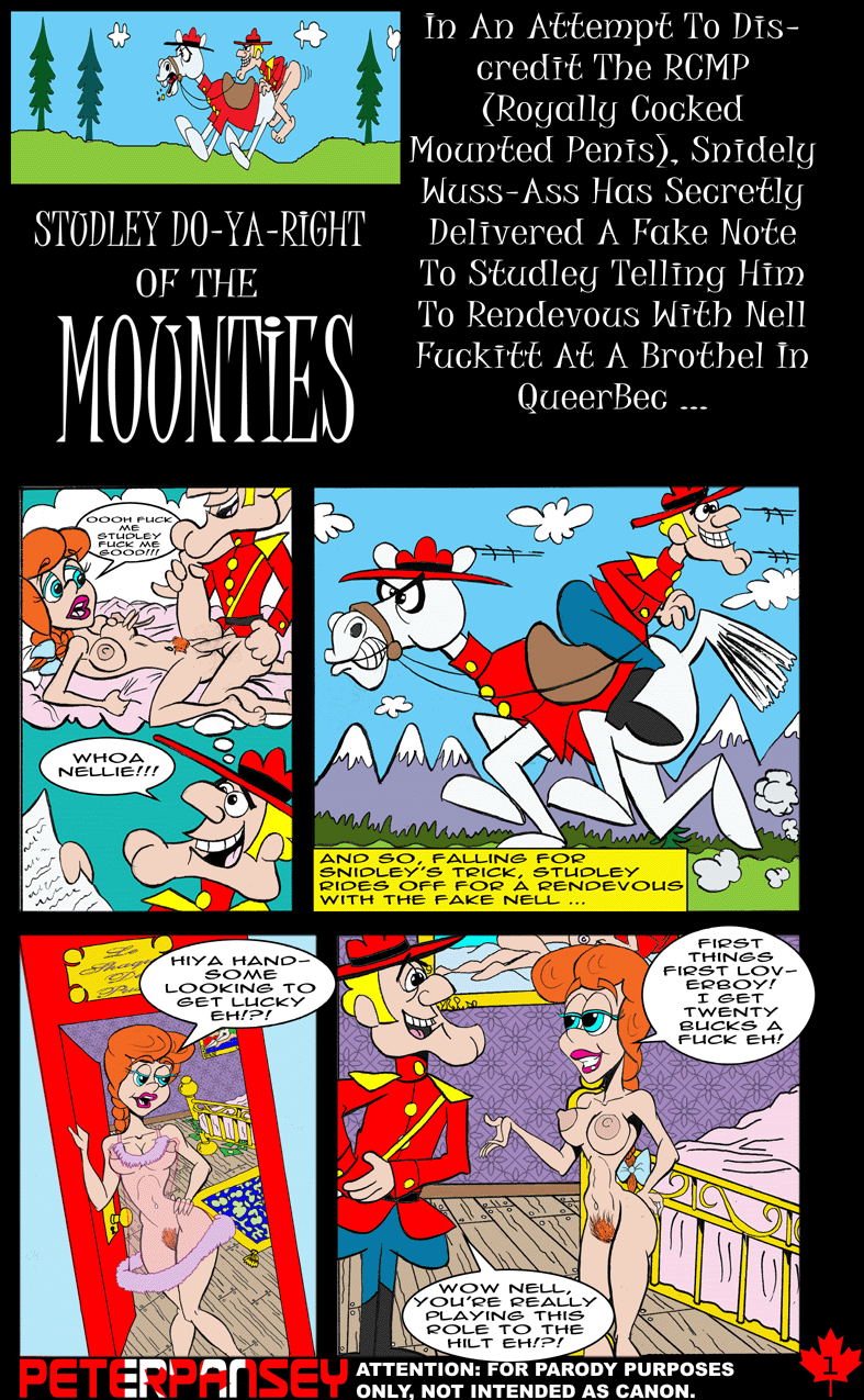 clothing comic dreamworks dudley_do-right dudley_do-right_(character) jay_ward_productions nell_fenwick nightgown peter_pansey pubic_hair rocky_and_bullwinkle tagme universal_studios