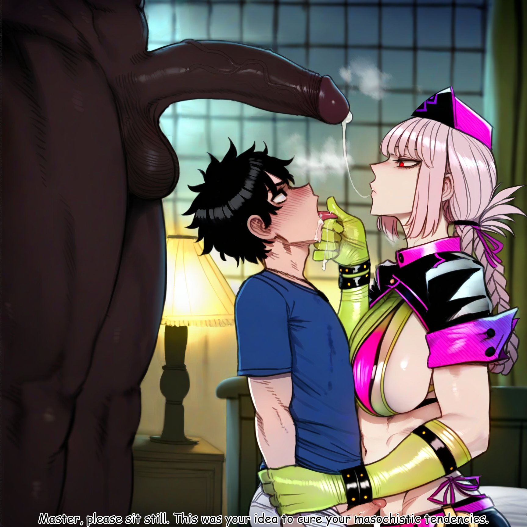 Rule 34 Dev - 1girls 2boys aipotions big_penis cuckold cum