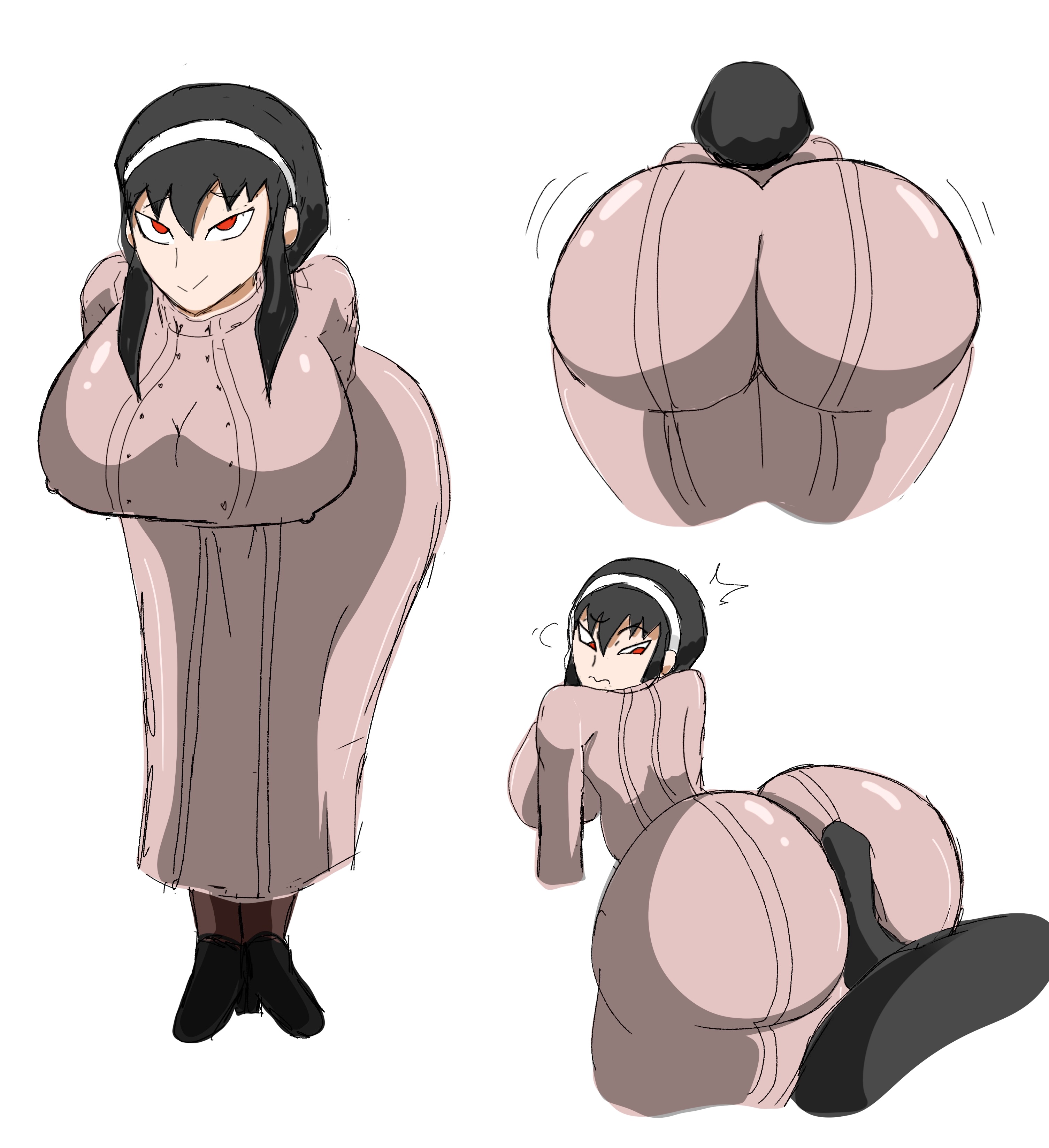 1boy, 1girls, alternate breast size, ass, big ass, big breasts, big butt, big penis, breasts, clothing, dark skin, dark-skinned male, female, interracial, light skin, light-skinned female, male, netorare, ntr, penis, spy x family, veiny penis, yor briar, yor forger, zdaddyecchi