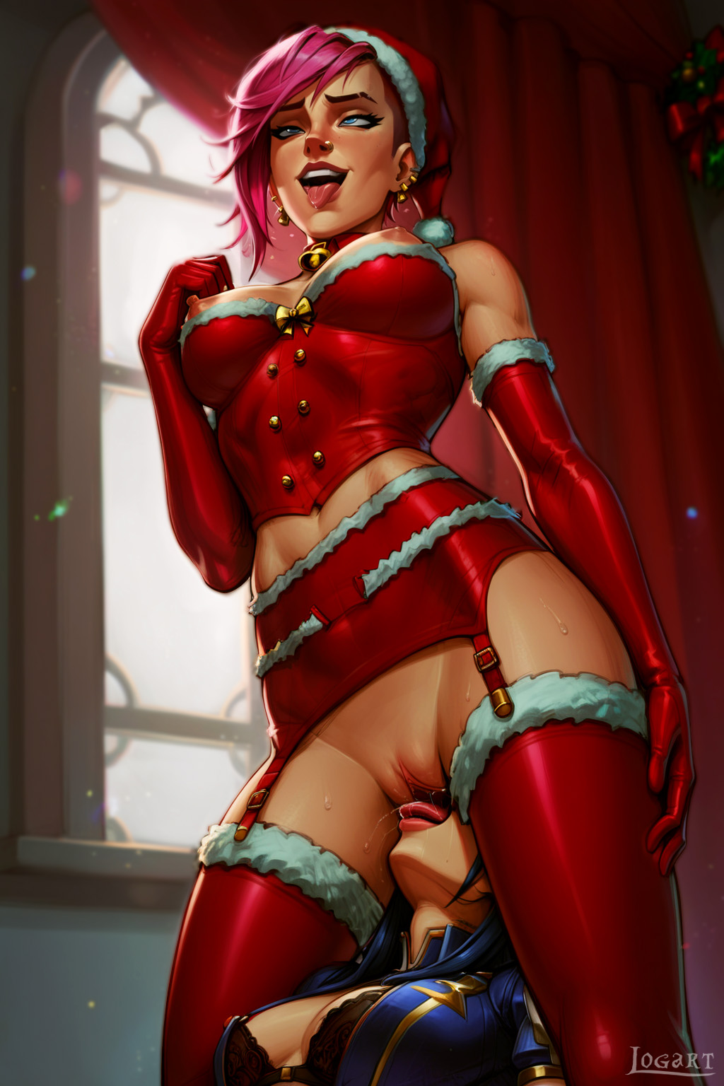 1girls absurdres ai_generated arcane arcane_caitlyn arcane_vi artist_name attractive big_breasts blue_hair breasts breasts caitlyn caitlyn_(league_of_legends) caitlyn_kiramman cartoony christmas christmas_clothing christmas_lights christmas_outfit cleavage collar commentary_request detailed digital_art digital_drawing_(artwork) exposed exposed_breasts exposed_pussy female female_only high_quality highres hourglass_figure jingle_bell latex latex_clothing latex_gloves latex_stockings league_of_legends league_of_legends:_wild_rift leak leaked lesbian_couple lesbian_domination lesbian_sex line_art lingerie logart long_hair naked naked_female nipples nsfw nude nudity open_clothes patreon patreon_logo patreon_username pink_hair pony_diffusion_xl red_clothing red_latex red_lingerie riot_games seductive sensitive short_hair stable_diffusion tagme vi_(league_of_legends) watermark web_address yuri yuri