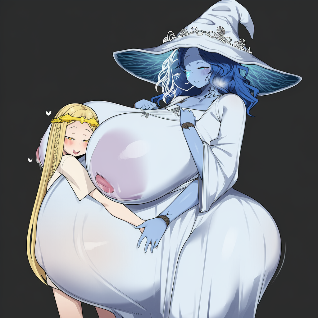 1boy, 1girl, 1girls, 4 arms, ai generated, big ass, big breasts, big hat, blue body, blue eyes, blue hair, blue skin, cute face, elden ring, fat ass, femboy, femboy on female, gigantic breasts, heart symbol, hug, huge ass, huge breasts, hung trap, hyper pregnancy, larger female, miquella, nipples visible through clothing, novelai, pregnant, pregnant by femboy, pregnant female, ranni the witch, romantic, shadow of the erdtree, small dom big sub, smaller male, smug, smug face, thick thighs, voluptuous
