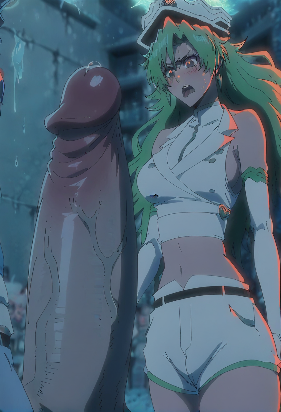 bleach bleach:_the_thousand-year_blood_war candice_catnipp green_hair penis_awe quincy_(bleach) tagme