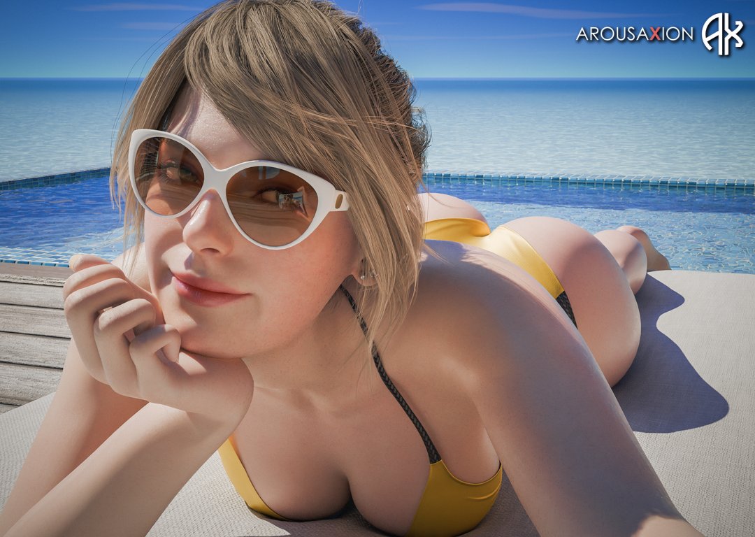 1girls 2024 3d arousaxion ashley_graham ashley_graham_(ella_freya) beach bikini blonde_female blonde_hair blonde_hair_female breasts_on_floor capcom human looking_at_viewer lying lying_on_stomach not_furry pool poolside resident_evil resident_evil_4 resident_evil_4_remake selfie smile smiling smiling_at_viewer smug smug_face solo solo_female sunbathing sunglasses swimsuit tagme tinted_eyewear