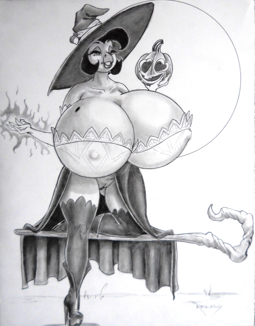 anthro avian big_breasts bird bottomless breasts clothed clothing dragon's_crown dress english_text female food footwear fruit galliform genitals hat headgear headwear heart_symbol hi_res high_heels huge_breasts hyper hyper_breasts jack-o'-lantern la_pavita_pechugona magic markings mole_(marking) nipple_outline non-mammal_breasts pavita_pechugona phasianid plant pumpkin pussy seeka shoes solo sorceress_(dragon's_crown) staff teeth text traditional_media_(artwork) turkey vanillaware witch_hat