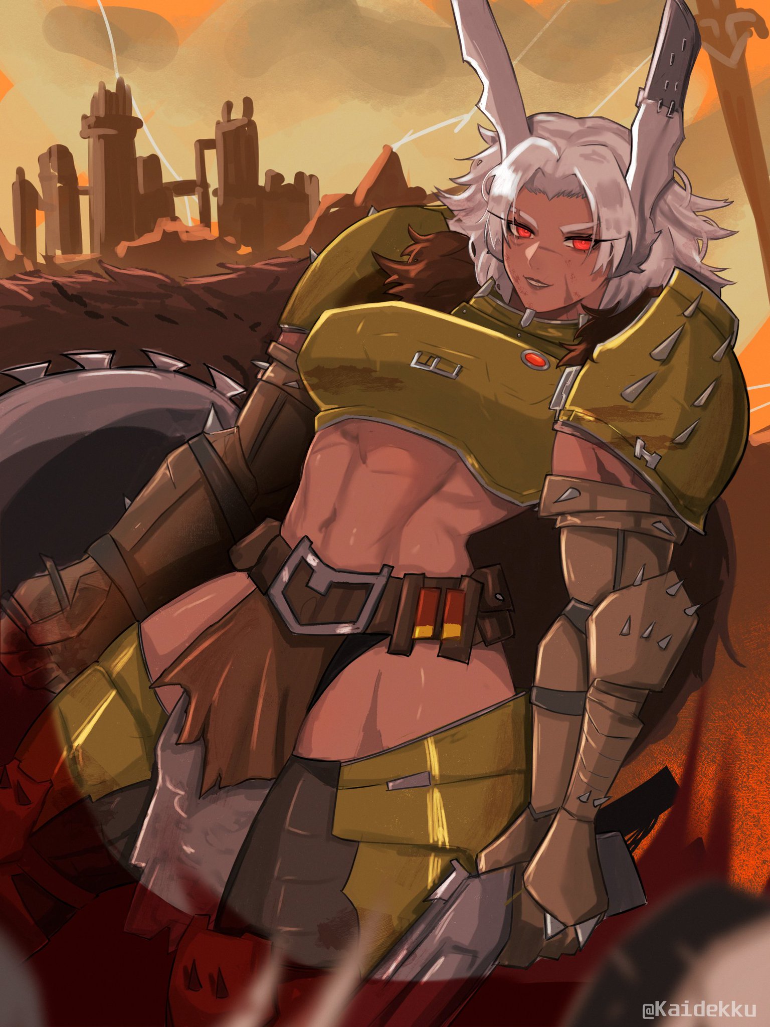 1girls, bethesda softworks, big ass, big breasts, big thighs, boku no hero academia, breasts, brown body, brown skin, brown-skinned female, crossover, curvaceous, curvy, curvy figure, dark skin, dark-skinned female, digital media (artwork), doom, doom (series), doom slayer (cosplay), doom the dark ages, female, hips, hourglass figure, huge ass, huge breasts, huge thighs, id software, kaidekku, large ass, large breasts, large thighs, legs, mature, mature female, miruko, my hero academia, rumi usagiyama, slim waist, thick, thick hips, thick legs, thick thighs, thighs, voluptuous, waist, wide hips, wide thighs