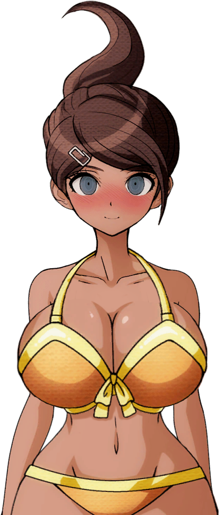 1girls asahina_aoi big_breasts breasts danganronpa danganronpa_s:_ultimate_summer_camp dark-skinned_female edit elizaarts png sprite_edit swimsuit transparent_background