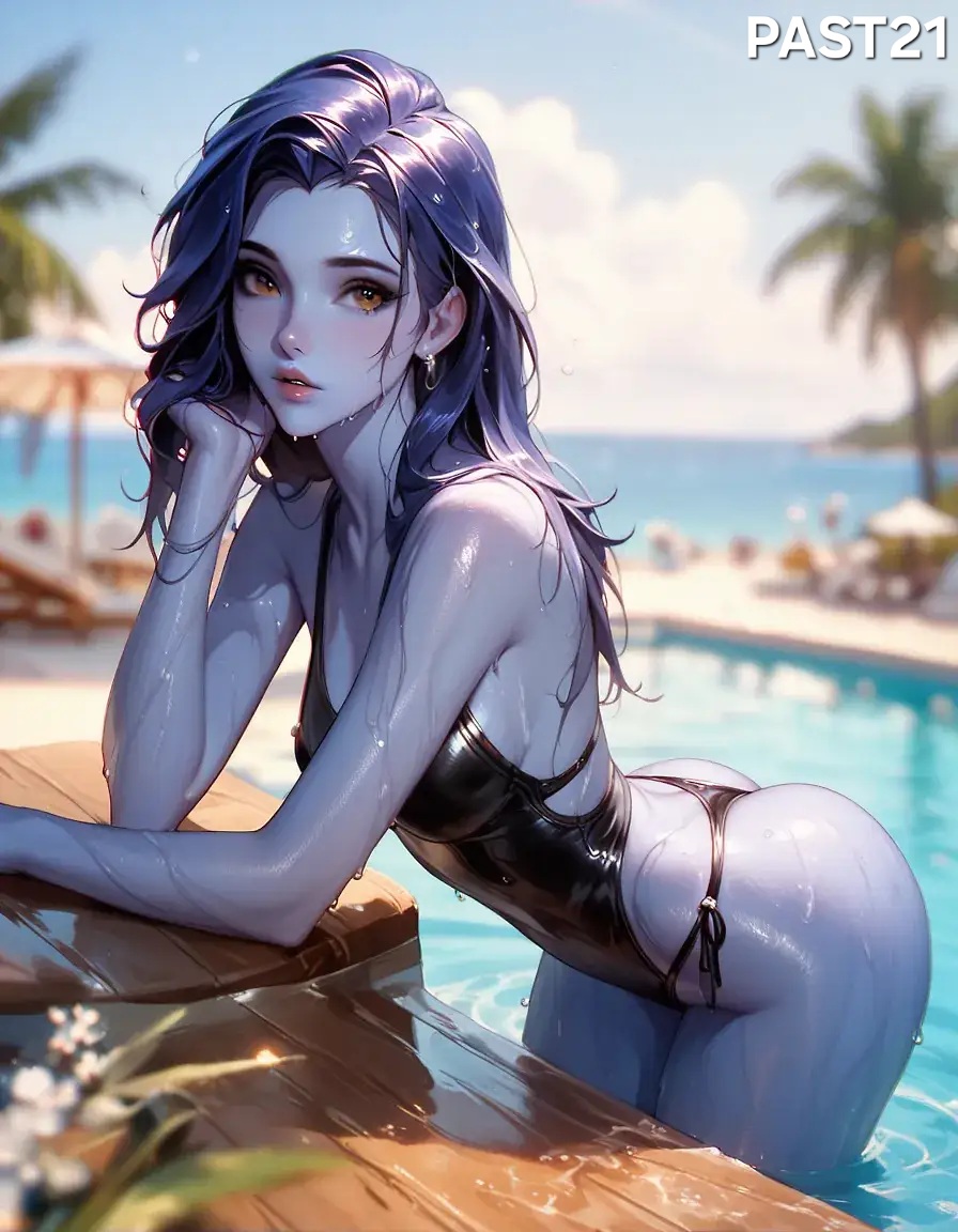 1girls ai_generated breasts female model modeling overwatch overwatch_2 photo_shoot photorealistic photoshop sweat swimming_pool swimsuit swimwear wet wet_body wet_skin widowmaker