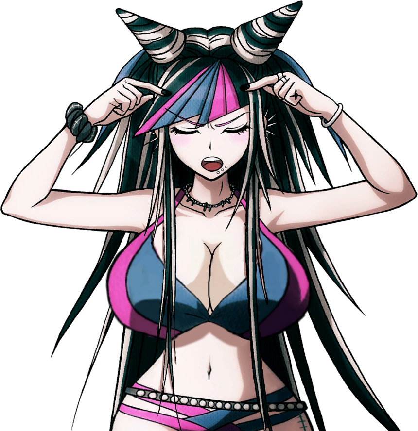 1girls big_breasts breasts danganronpa danganronpa_2:_goodbye_despair danganronpa_s:_ultimate_summer_camp edit elizaarts mioda_ibuki png sprite_edit swimsuit transparent_background