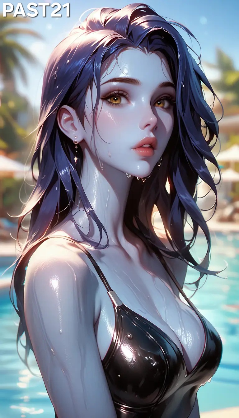 1girls ai_generated breasts female model modeling overwatch overwatch_2 photo_shoot photorealistic photoshop sweat swimming_pool swimsuit swimwear wet wet_body wet_skin widowmaker