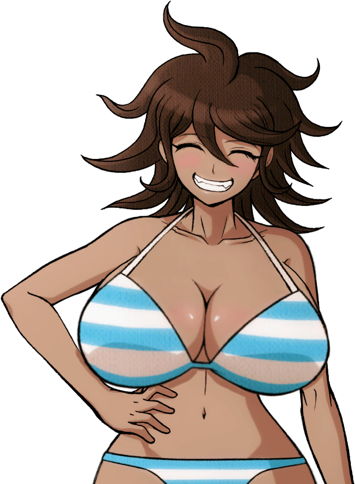 1girls big_breasts breasts danganronpa danganronpa_2:_goodbye_despair danganronpa_s:_ultimate_summer_camp dark-skinned_female edit elizaarts owari_akane png sprite_edit swimsuit transparent_background