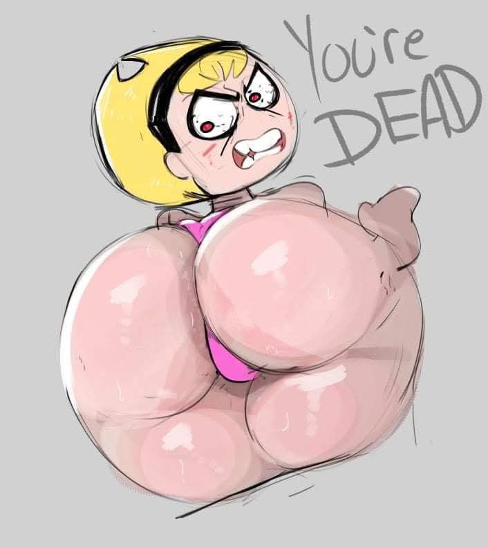 angry big_ass cartoon_network mandy_(billy_and_mandy) staring_at_viewer the_grim_adventures_of_billy_and_mandy thick_thighs