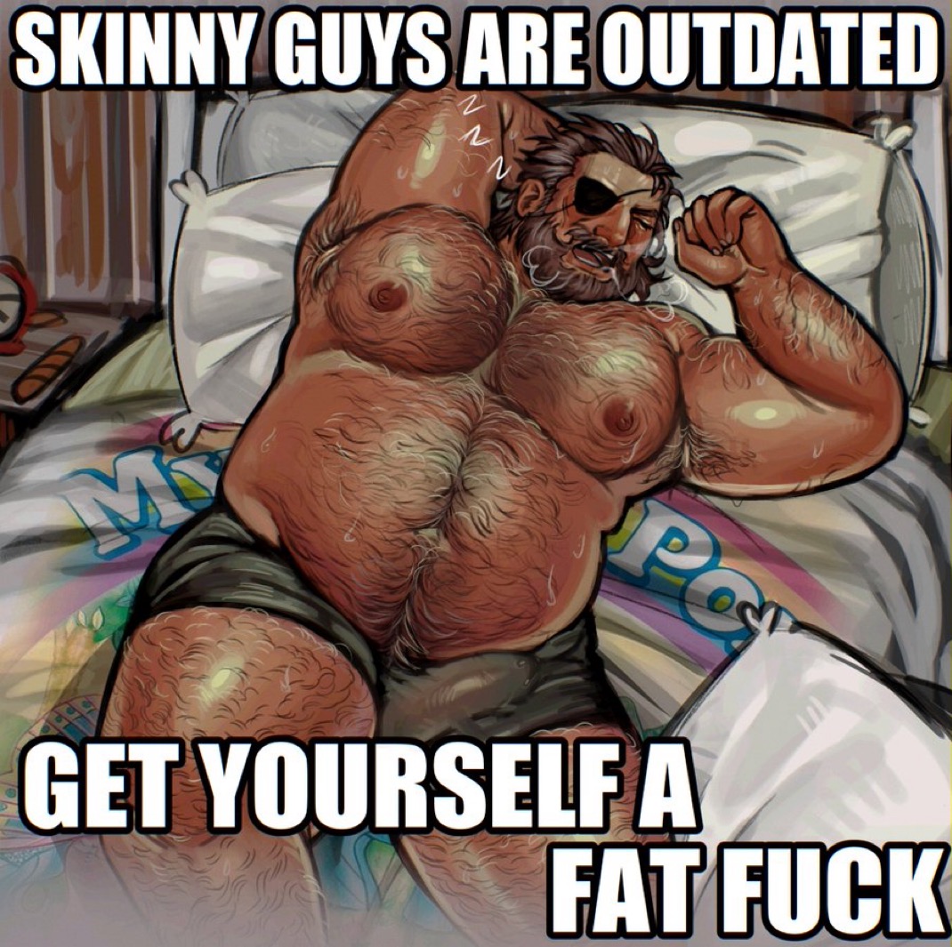 1boy, 2d, armpit hair, bara, beard, big belly, big boss, big penis, chubby, chubby male, closed eyes, color, english text, erection, erection under clothes, eyepatch, facial hair, fat, full color, hairy, hairy armpits, hairy chest, hairy male, light skin, light-skinned male, male, male only, metal gear (series), metal gear solid, musclegut, naked snake, niakku, nipples, overweight, pecs, pectorals, penis, sleeping, solo, tagme, text, yaoi
