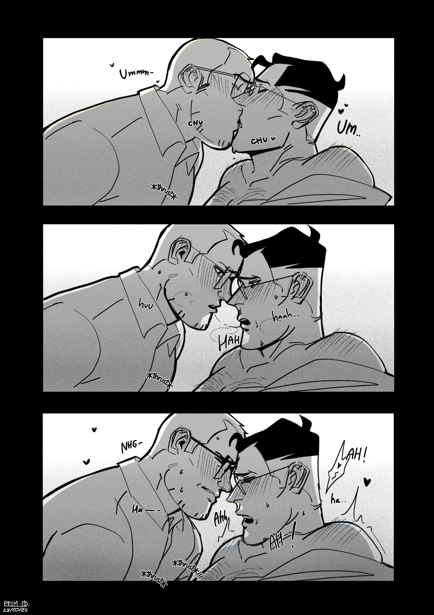 bara, blush, busty, busty male, cheating (relationship), cheating boyfriend, cheating gay boyfriend, cheating gay husband, cheating husband, chest hair, curvy, curvy male, deep kissing, drooling, engineer (team fortress 2), fingering, fingering ass, french kiss, gay, gay sex, glasses, gynecomastia, implied anal, implied sex, jb the sinner, kissing, male, masculine, masculine and feminine, masculine male, masculine penetrating feminine, medic (team fortress 2), medical condition, moaning, old male, older male, panting, partially undressed, passionate kiss, pleasure face, pleasured, rare condition, saliva drip, saliva string, saliva trail, team fortress 2, unrealistic, unrealistic anatomy, unrealistic body standards, unrealistic proportions, yaoi