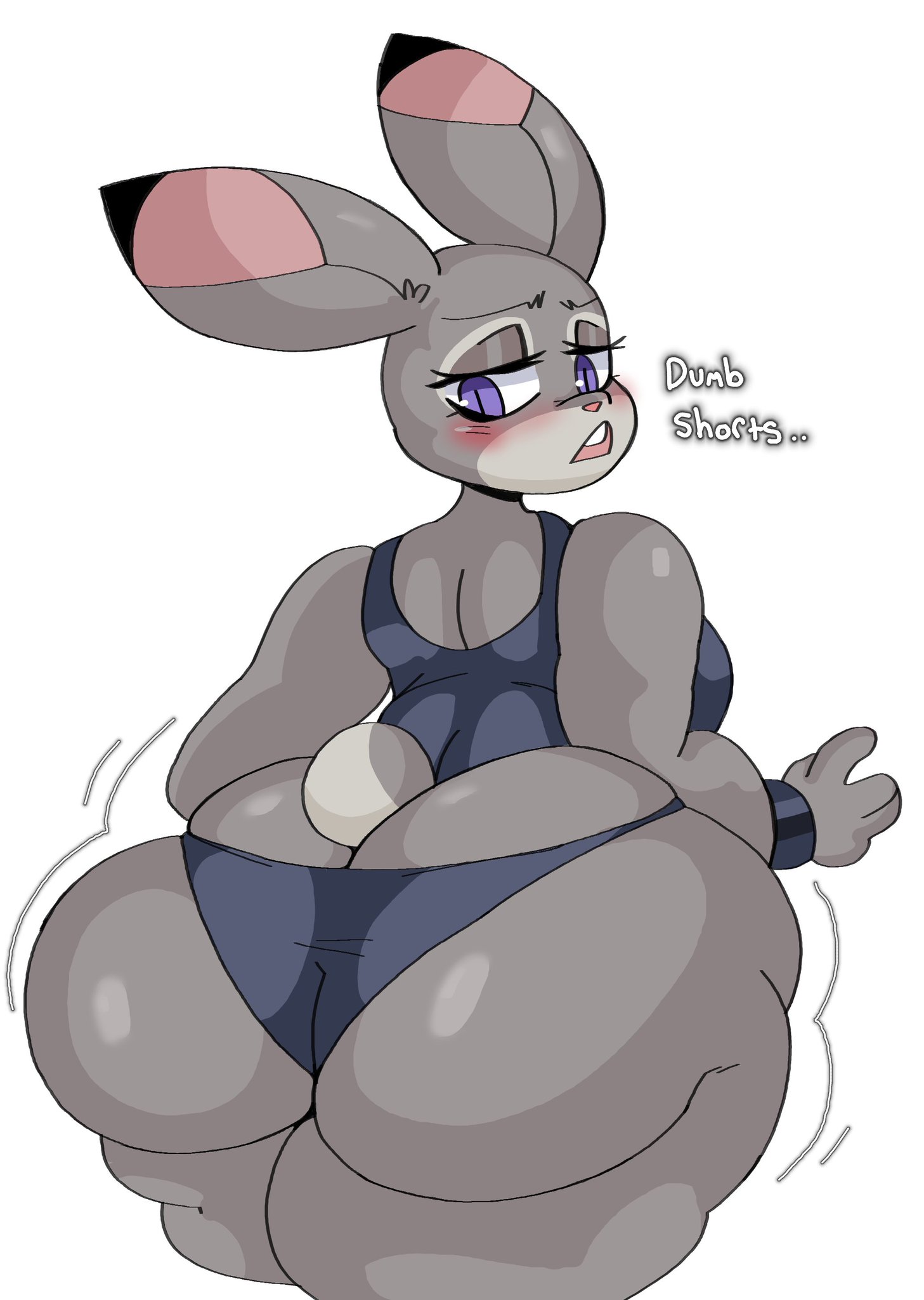 ass, ass cleavage, ass crack, ass too big, barely contained, barely contained ass, barely fits, big ass, big breasts, breasts, butt crack, clothed, clothing, dialogue, dork boi, english text, female, fur, furry, furry only, huge ass, imminent wardrobe malfunction, inconvenient ass, inconvenient butt, judy hopps, lewd dorky, looking at own ass, looking at own butt, looking back at ass, looking back at self, looking down at self, rabbit, shorts, solo, solo female, tagme, tail, text, thick thighs, tight fit, too tight, undersized clothes, undersized clothing, wardrobe malfunction, wide hips, zootopia, zootropolis
