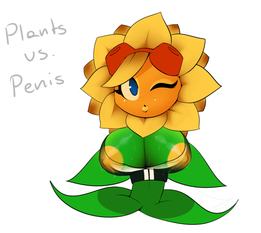 1girls, big breasts, breasts, cleavage, female, flora fauna, one eye closed, plant girl, plantpenetrator, plants vs zombies, plants vs zombies: heroes, see-through, short hair, solar flare (pvz), sunflower, sunflower (pvz), visible nipples, wink, yellow hair, yellow nipples