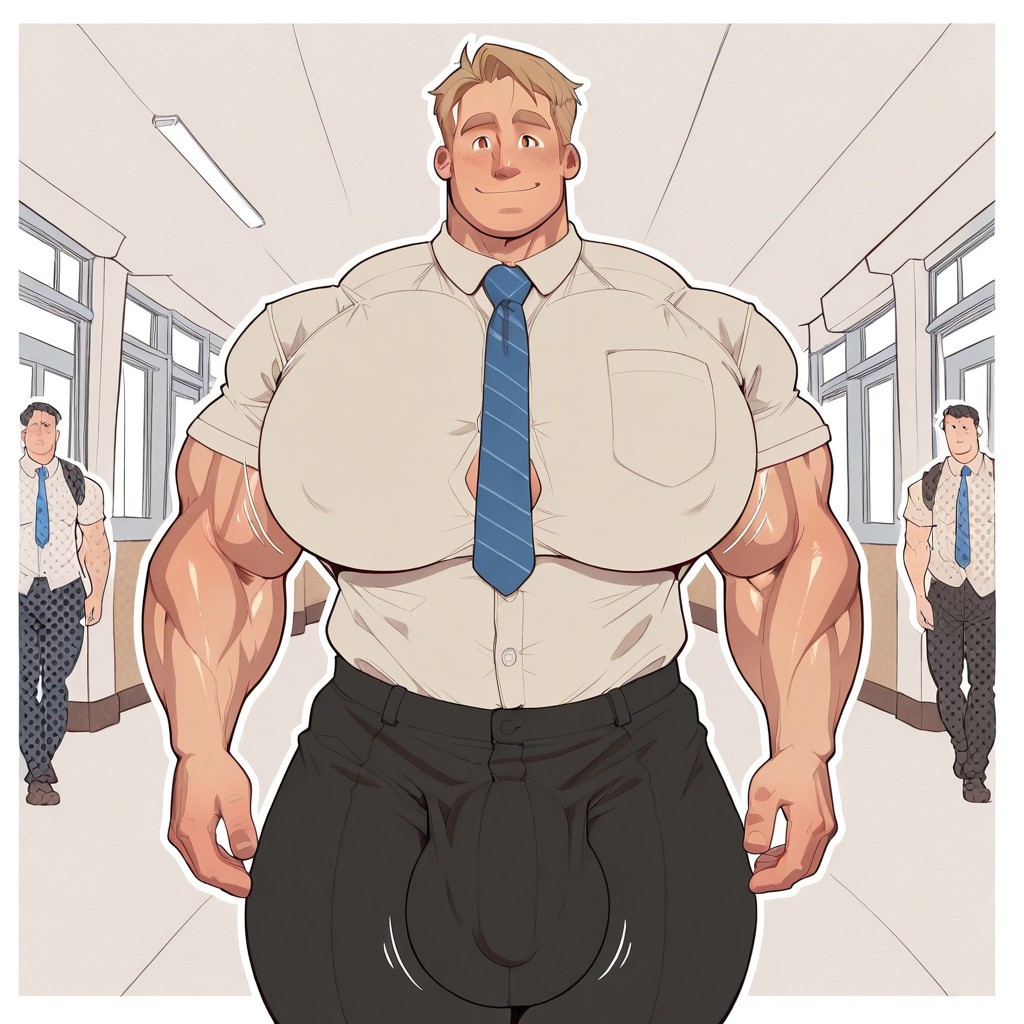 1bpy 3boys ai ai_generated big_breasts big_bulge big_chest big_pecs bulge busty gayafgramsci huge_breasts huge_chest huge_pecs male male_only solo_focus